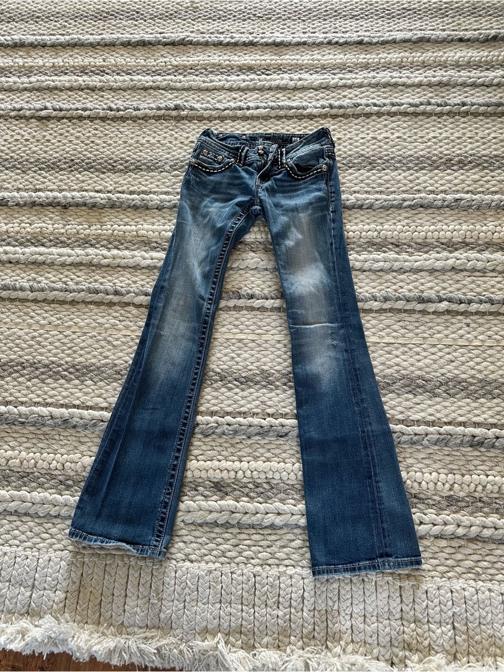 Y2K Miss Me Women's Dark Blue Bootcut Jeans size 25